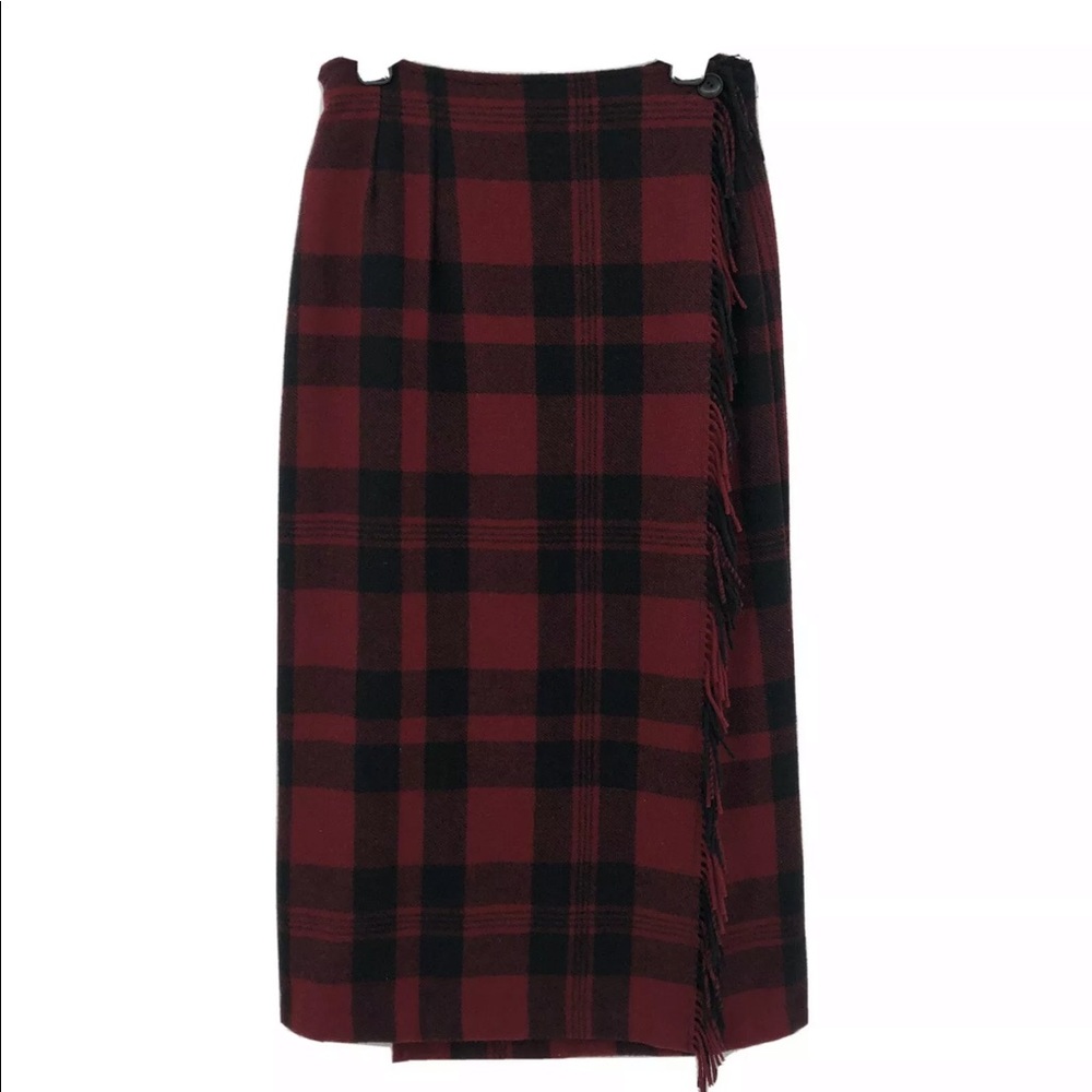 Vintage Woolrich Red Black Plaid wrap skirt